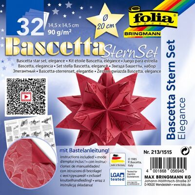 FOLIA Bascetta hviezda, červená, 14,5 × 14,5 cm FOLIA Bascetta hviezda, červená, 14,5 × 14,5 cm