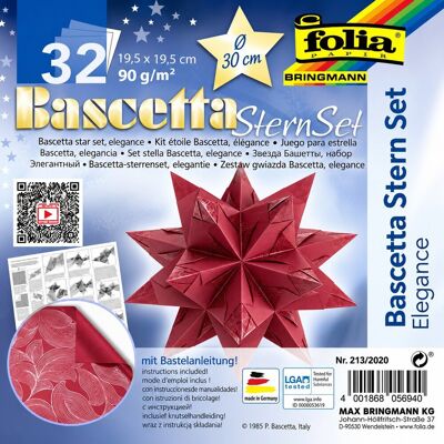 FOLIA Bascetta hviezda, červená, 19,5 × 19,5 cm FOLIA Bascetta hviezda, červená, 19,5 × 19,5 cm