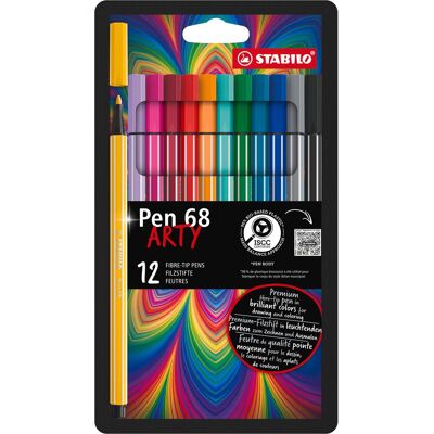 STABILO Pen 68, 12 ks, kartónové puzdro „ARTY“ STABILO Pen 68, 12 ks, kartónové puzdro „ARTY“
