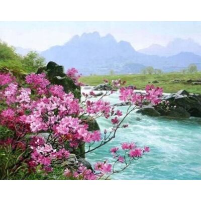 Norimpex Ružový krík pri potoku 30 × 40 cm Norimpex Ružový krík pri potoku 30 × 40 cm