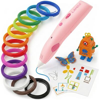 LAMAX ArtKid 3D pink + 37 metrov náplne + kreatívne šablóny LAMAX ArtKid 3D pink + 37 metrov náplne + kreatívne šablóny