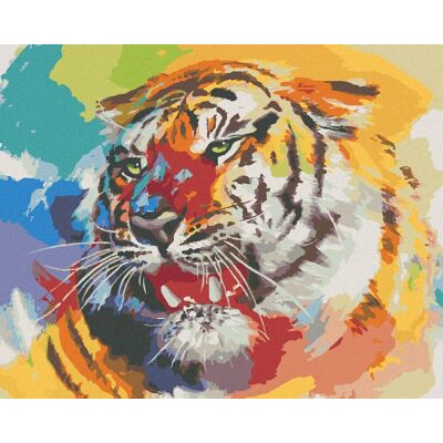 Zuty – Maľovanie Podľa Čísel – Tiger A Farby Pohľad (D. Rusty Rust), 80 × 100 cm, Plátno + Rám Zuty – Maľovanie Podľa Čísel – Tiger A Farby Pohľad (D. Rusty Rust), 80 × 100 cm, Plátno + Rám