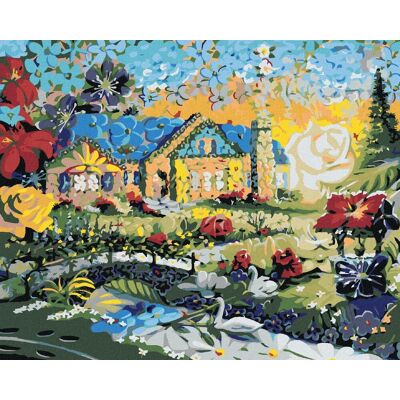 Zuty – Maľovanie podľa čísel – Mozaika dom a západ slnka (D. Rusty Rust), 80 × 100 cm, plátno + rám Zuty – Maľovanie podľa čísel – Mozaika dom a západ slnka (D. Rusty Rust), 80 × 100 cm, plátno + rám
