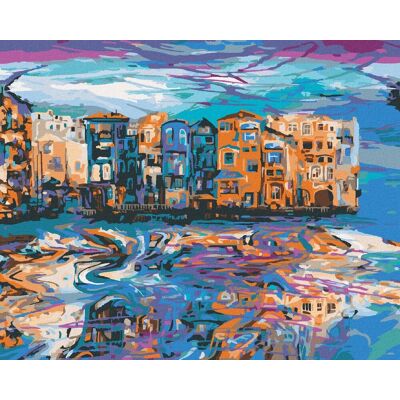 Zuty – Maľovanie Podľa Čísel – Odraz Mesta Vo Vode, 80 × 100 cm, Plátno + Rám Zuty – Maľovanie Podľa Čísel – Odraz Mesta Vo Vode, 80 × 100 cm, Plátno + Rám
