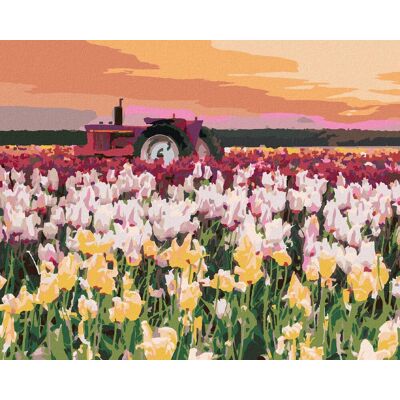 Zuty - Maľovanie podľa čísel - Tulipány na poli (Ted Davis), 80 × 100 cm, plátno + rám Zuty - Maľovanie podľa čísel - Tulipány na poli (Ted Davis), 80 × 100 cm, plátno + rám
