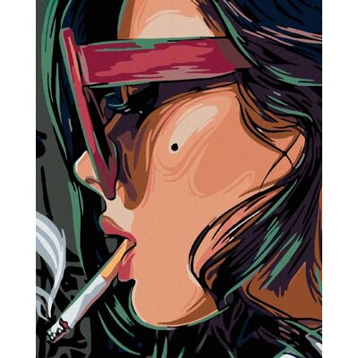Diamondi – ŽENA S CIGARETOU A PEHOU, 40 × 50 cm, bez rámu a bez napnutého plátna Diamondi – ŽENA S CIGARETOU A PEHOU, 40 × 50 cm, bez rámu a bez napnutého plátna