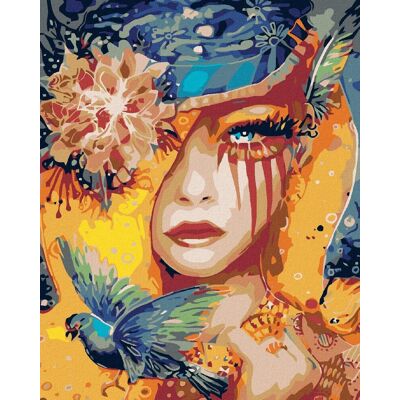 Diamondi – VTÁČIA ŽENA, 40 × 50 cm, napnuté plátno na rám Diamondi – VTÁČIA ŽENA, 40 × 50 cm, napnuté plátno na rám