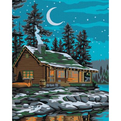 Diamondi – CHATA POD NOČNOU OBLOHOU, 40 × 50 cm, bez rámu a bez napnutia plátna Diamondi – CHATA POD NOČNOU OBLOHOU, 40 × 50 cm, bez rámu a bez napnutia plátna