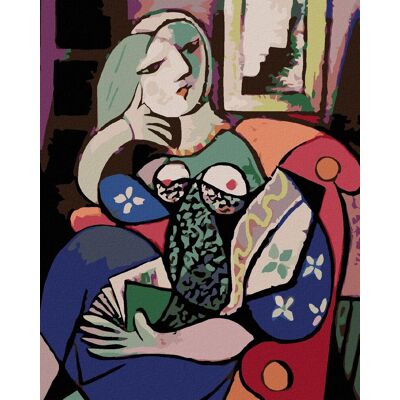 Diamondi – ŽENA S KNIHOU V OBÝVACEJ IZBE, 40 × 50 cm, bez rámu a bez napnutia plátna Diamondi – ŽENA S KNIHOU V OBÝVACEJ IZBE, 40 × 50 cm, bez rámu a bez napnutia plátna
