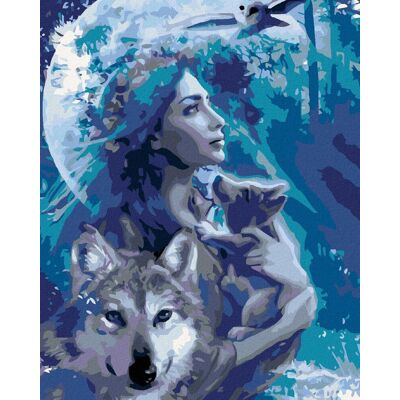 Diamondi – VLČIA ŽENA, 40 × 50 cm, napnuté plátno na rám Diamondi – VLČIA ŽENA, 40 × 50 cm, napnuté plátno na rám