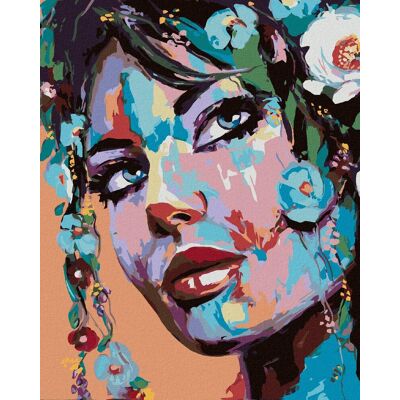 Diamondi – Diamantové maľovanie – POP-ART PORTRÉT ŽENY S KVETINAMI, 40 × 50 cm, bez rámu a bez vypnutia plátna Diamondi – Diamantové maľovanie – POP-ART PORTRÉT ŽENY S KVETINAMI, 40 × 50 cm, bez rámu a bez vypnutia plátna