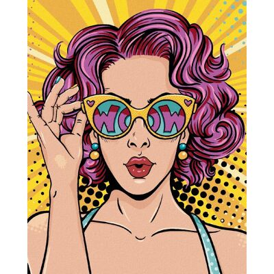 Diamondi – Diamantové maľovanie – POP-ART ŽENA S RUŽOVÝMI VLASMI, 40 × 50 cm, vypnuté plátno na rám Diamondi – Diamantové maľovanie – POP-ART ŽENA S RUŽOVÝMI VLASMI, 40 × 50 cm, vypnuté plátno na rám