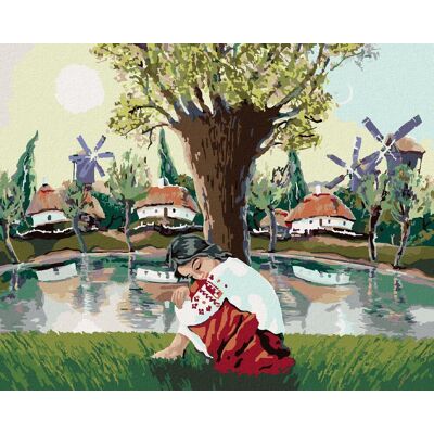 Diamondi – Diamantové maľovanie – DIEVČA PRI JAZERE, 40 × 50 cm, bez rámu a bez vypnutia plátna Diamondi – Diamantové maľovanie – DIEVČA PRI JAZERE, 40 × 50 cm, bez rámu a bez vypnutia plátna