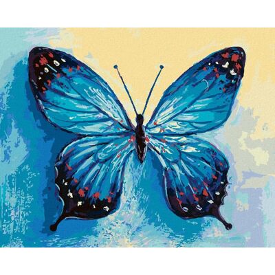 Diamondi – Diamantové maľovanie – MODRÝ MOTÝĽ, 40 × 50 cm, vypnuté plátno na rám Diamondi – Diamantové maľovanie – MODRÝ MOTÝĽ, 40 × 50 cm, vypnuté plátno na rám