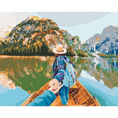 Diamondi – Diamantové maľovanie – ŽENA NA LOĎKE, 40 × 50 cm, bez rámu a bez vypnutia plátna Diamondi – Diamantové maľovanie – ŽENA NA LOĎKE, 40 × 50 cm, bez rámu a bez vypnutia plátna