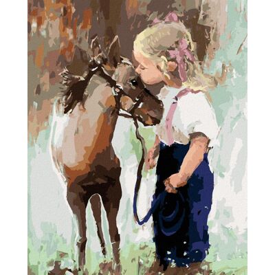 Diamondi – Diamantové maľovanie – DIEVČATKO A PONÍK, 40 × 50 cm, bez rámu a bez vypnutia plátna Diamondi – Diamantové maľovanie – DIEVČATKO A PONÍK, 40 × 50 cm, bez rámu a bez vypnutia plátna