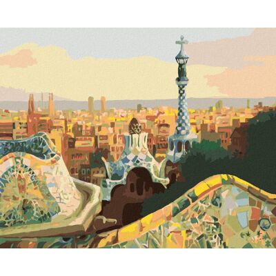 Diamondi – VÝHĽAD NA BARCELONU Z PARKU GÜELL, 40 × 50 cm, napnuté plátno na rám Diamondi – VÝHĽAD NA BARCELONU Z PARKU GÜELL, 40 × 50 cm, napnuté plátno na rám