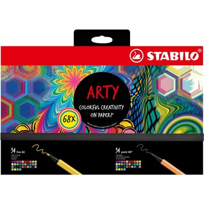 STABILO ARTY – 68 ks – jemné linery a prémiové vláknové fixky STABILO ARTY – 68 ks – jemné linery a prémiové vláknové fixky
