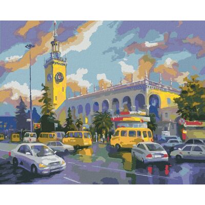 zuty Autá v Sochi, 40×50 cm, bez rámu a bez vypnutia plátna zuty Autá v Sochi, 40×50 cm, bez rámu a bez vypnutia plátna