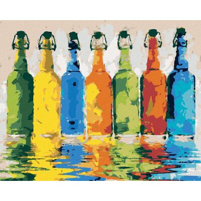 zuty Farebné fľaše, 40×50 cm, bez rámu a bez vypnutia plátna zuty Farebné fľaše, 40×50 cm, bez rámu a bez vypnutia plátna
