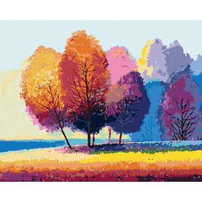 zuty Farebné stromy na okraji lesa, 40 × 50 cm, vypnuté plátno na rám zuty Farebné stromy na okraji lesa, 40 × 50 cm, vypnuté plátno na rám