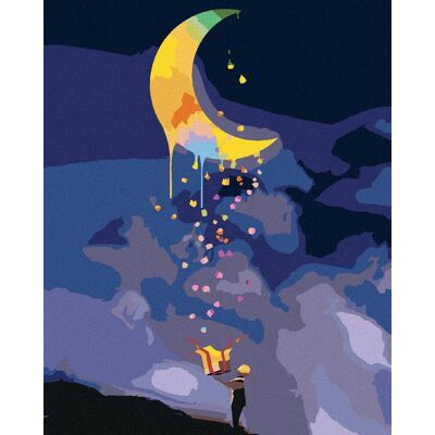 zuty Farebné topenie mesiaca, 40 × 50 cm, bez rámu a bez vypnutia plátna zuty Farebné topenie mesiaca, 40 × 50 cm, bez rámu a bez vypnutia plátna