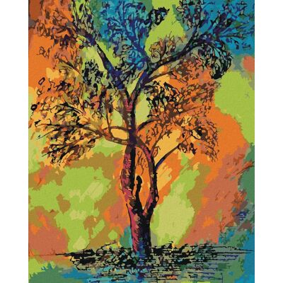 zuty Farebný strom, 40×50 cm, vypnuté plátno na rám zuty Farebný strom, 40×50 cm, vypnuté plátno na rám