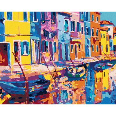 zuty Benátky v impresionizme, 40×50 cm, vypnuté plátno na rám zuty Benátky v impresionizme, 40×50 cm, vypnuté plátno na rám