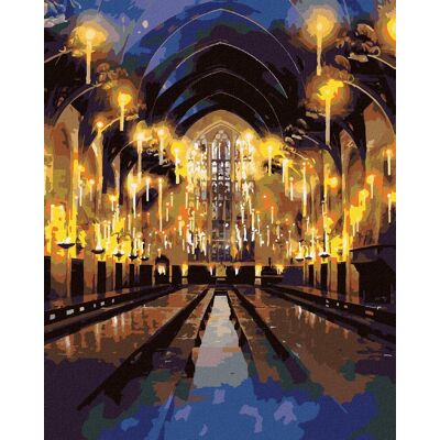 zuty Rokfortská veľká sieň (Harry Potter), 40 × 50 cm, napnuté plátno na rám zuty Rokfortská veľká sieň (Harry Potter), 40 × 50 cm, napnuté plátno na rám