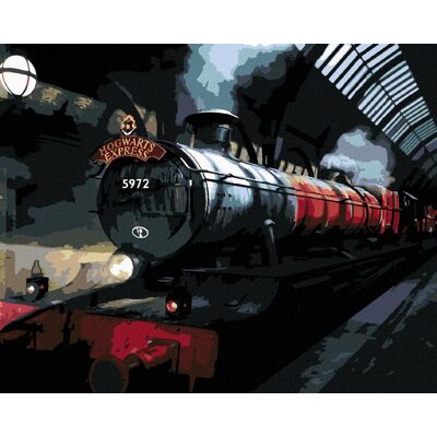 zuty Rokfortský expres v noci (Harry Potter), 40×50 cm, vypnuté plátno na rám zuty Rokfortský expres v noci (Harry Potter), 40×50 cm, vypnuté plátno na rám