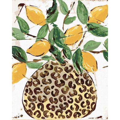 zuty Citróny v leopardej váze (Haley Bush), 40×50 cm, vypnuté plátno na rám zuty Citróny v leopardej váze (Haley Bush), 40×50 cm, vypnuté plátno na rám