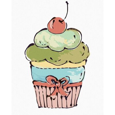 zuty Cupcake s ružovou čerešňou (Haley Bush), 40×50 cm, vypnuté plátno na rám zuty Cupcake s ružovou čerešňou (Haley Bush), 40×50 cm, vypnuté plátno na rám