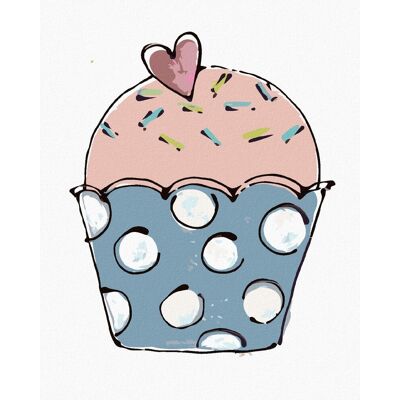 zuty Cupcake so srdiečkom 2 (Haley Bush), 40×50 cm, vypnuté plátno na rám zuty Cupcake so srdiečkom 2 (Haley Bush), 40×50 cm, vypnuté plátno na rám