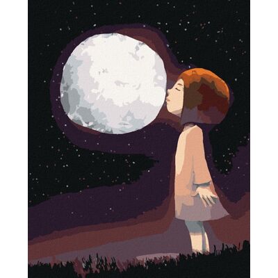 zuty Dievča bozkávajúce mesiac, 40×50 cm, bez rámu a bez vypnutia plátna zuty Dievča bozkávajúce mesiac, 40×50 cm, bez rámu a bez vypnutia plátna