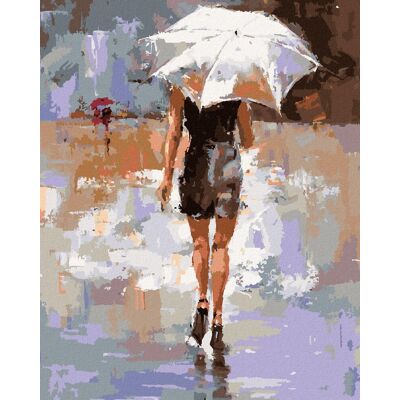 zuty Dievča s bielym dáždnikom, 80 × 100 cm, plátno napnuté na rám zuty Dievča s bielym dáždnikom, 80 × 100 cm, plátno napnuté na rám