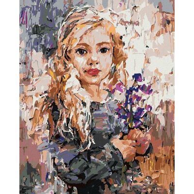 zuty Dievča so zvončekmi, 40×50 cm, bez rámu a bez vypnutia plátna zuty Dievča so zvončekmi, 40×50 cm, bez rámu a bez vypnutia plátna