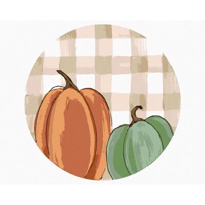 zuty Dve tekvice Gingham 2 (Haley Bush), 80 × 100 cm, plátno napnuté na rám zuty Dve tekvice Gingham 2 (Haley Bush), 80 × 100 cm, plátno napnuté na rám
