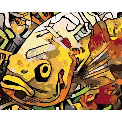 zuty Graffiti ryba, 40 × 50 cm, plátno napnuté na rám zuty Graffiti ryba, 40 × 50 cm, plátno napnuté na rám