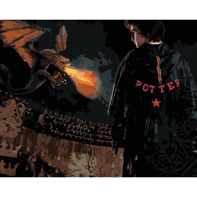zuty Harry Potter v aréne s drakom, 40×50 cm, bez rámu a bez vypnutia plátna zuty Harry Potter v aréne s drakom, 40×50 cm, bez rámu a bez vypnutia plátna