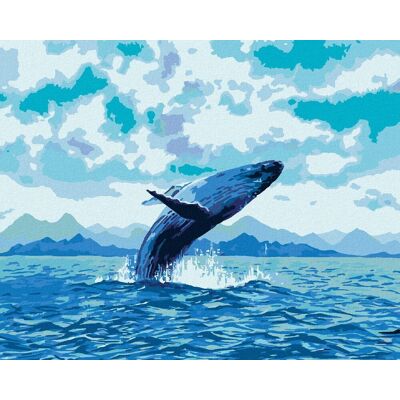 zuty Hravá veľryba, 40 × 50 cm, plátno napnuté na rám zuty Hravá veľryba, 40 × 50 cm, plátno napnuté na rám