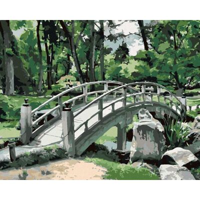 zuty Japonsko most pri lese, 80 × 100 cm, bez rámu a bez napnutia plátna zuty Japonsko most pri lese, 80 × 100 cm, bez rámu a bez napnutia plátna