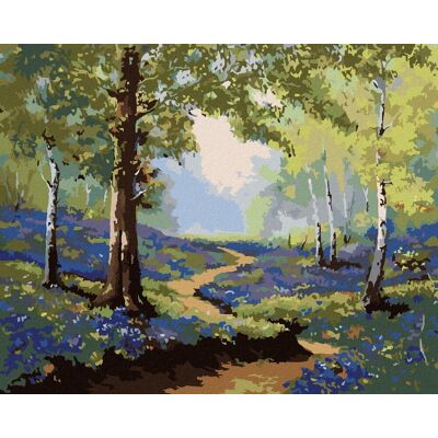 zuty Jarný les s kvetinami, 80 × 100 cm, bez rámu a bez napnutia plátna zuty Jarný les s kvetinami, 80 × 100 cm, bez rámu a bez napnutia plátna
