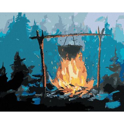 zuty Kempovanie v lese, 40 × 50 cm, bez rámu a bez napnutia plátna zuty Kempovanie v lese, 40 × 50 cm, bez rámu a bez napnutia plátna