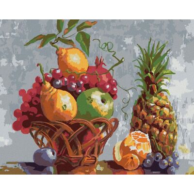 zuty Košík plný ovocia, 40 × 50 cm, bez rámu a bez napnutia plátna zuty Košík plný ovocia, 40 × 50 cm, bez rámu a bez napnutia plátna