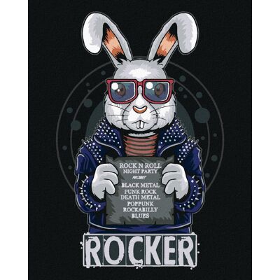 zuty Králik rocker, 40 × 50 cm, bez rámu a bez napnutia plátna zuty Králik rocker, 40 × 50 cm, bez rámu a bez napnutia plátna