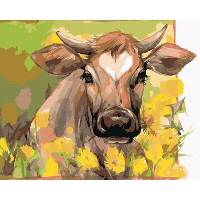 zuty Krava medzi žltým kvetom, 40×50 cm, bez rámu a bez vypnutia plátna zuty Krava medzi žltým kvetom, 40×50 cm, bez rámu a bez vypnutia plátna