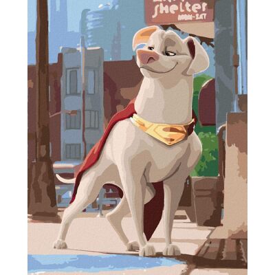 zuty Krypto so škodoradostným pohľadom (DC Liga supermaznáčikov), 40×50 cm, vypnuté plátno na rám zuty Krypto so škodoradostným pohľadom (DC Liga supermaznáčikov), 40×50 cm, vypnuté plátno na rám