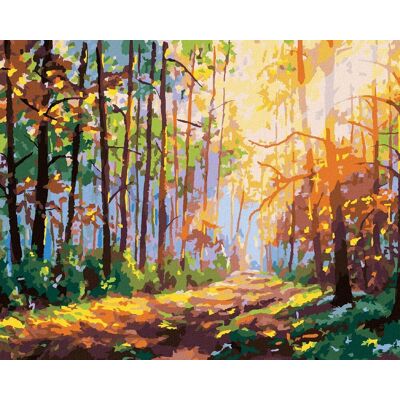 zuty Les s odrazom slniečka, 40×50 cm, bez rámu a bez vypnutia plátna zuty Les s odrazom slniečka, 40×50 cm, bez rámu a bez vypnutia plátna