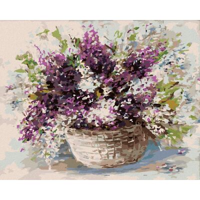 zuty Levanduľa v prútenom košíku, 40 × 50 cm, bez rámu a bez napnutia plátna zuty Levanduľa v prútenom košíku, 40 × 50 cm, bez rámu a bez napnutia plátna