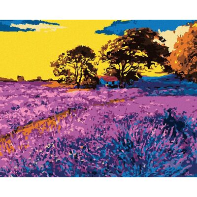 zuty Levanduľové pole so stromami, 40×50 cm, bez rámu a bez vypnutia plátna zuty Levanduľové pole so stromami, 40×50 cm, bez rámu a bez vypnutia plátna